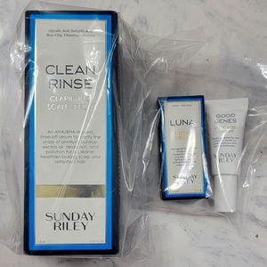 Sunday Riley Clean Rinse Clarifying Scalp Serum and Samples